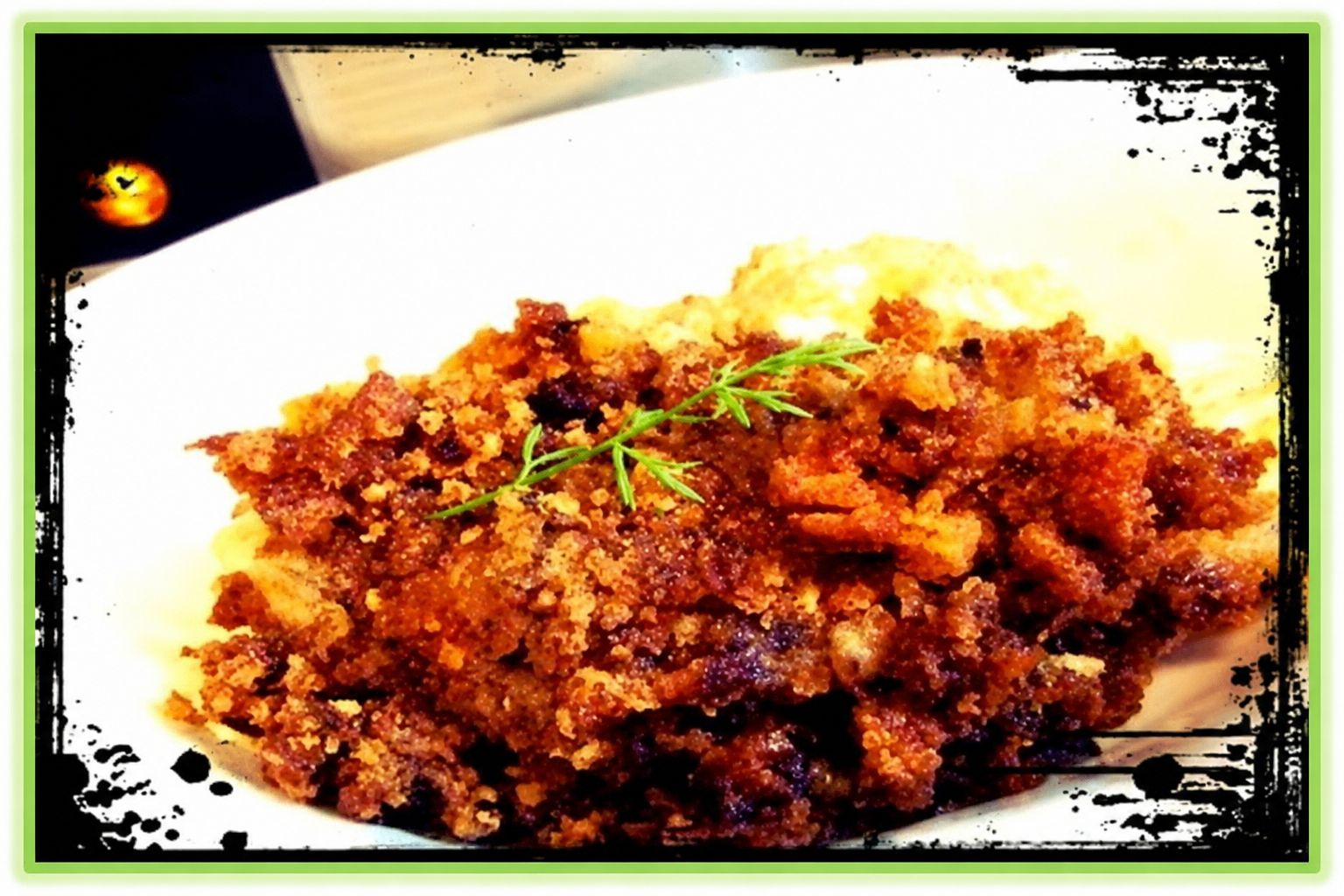 Chicken with gravy Swiss cheese and herbed stuffing