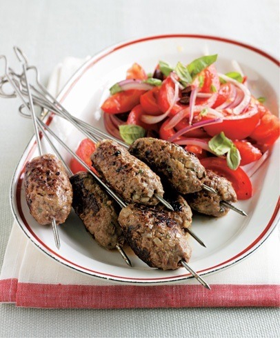 fresh tomato olive and basil salad with lemon dressing